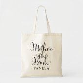 Mother of the Bride Personalised Black Script Tote Bag (Front)
