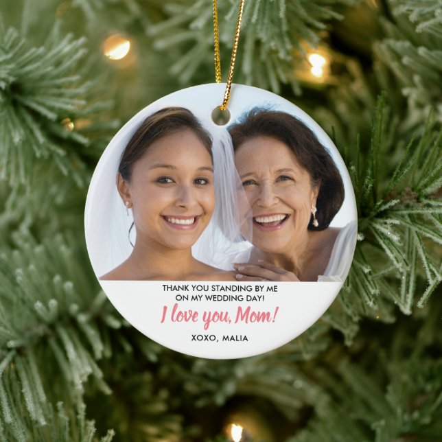 Mother Of The Bride Personalised Photo Christmas Ceramic Tree Decoration (Tree)