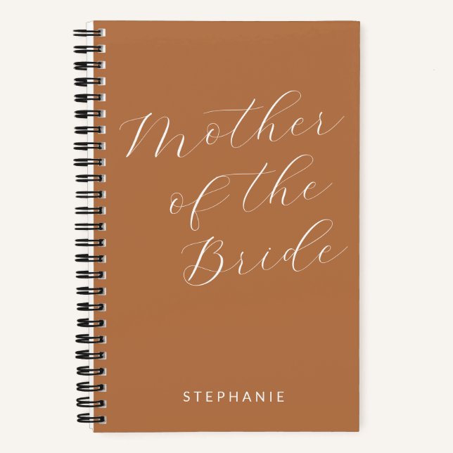 Mother of the Bride Personalised Terracotta Notebook (Front)