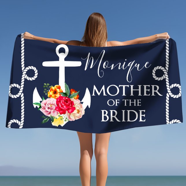 Mother of the Bride Personalised Wedding Beach  Beach Towel (Mother of the Bride Personalized Wedding Beach Beach Towel)