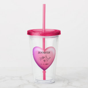 Mother of the Bride Pink Bridal Party Personalised Acrylic Tumbler