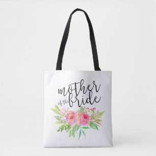 mother of the bride pink floral tote bag
