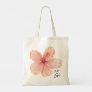 Mother of the Bride Pink Hibiscus Flower Tote Bag