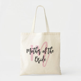 mother of the bride,pink monogram minimalist tote bag