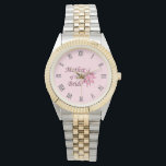 Mother of The Bride Pink Roman Numerals Watch<br><div class="desc">Great design in pink made special for the mother of the bride</div>