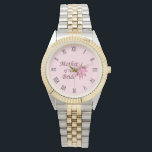 Mother of The Bride Pink Roman Numerals Watch<br><div class="desc">Great design in pink made special for the mother of the bride</div>