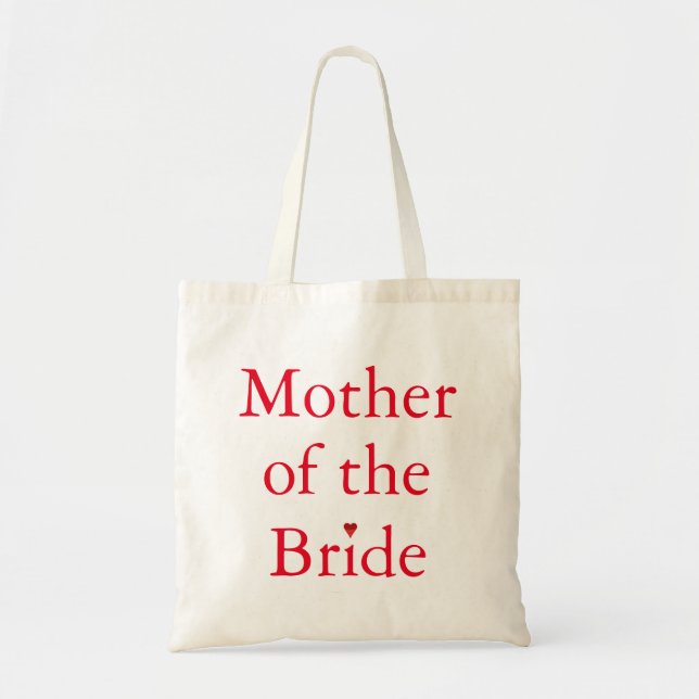 Mother of the Bride Red Heart Tote Bag (Front)