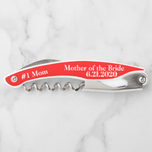 Mother of the Bride Red Wedding Favour Corkscrews