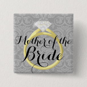 Mother of the Bride Ring Wedding Party Button