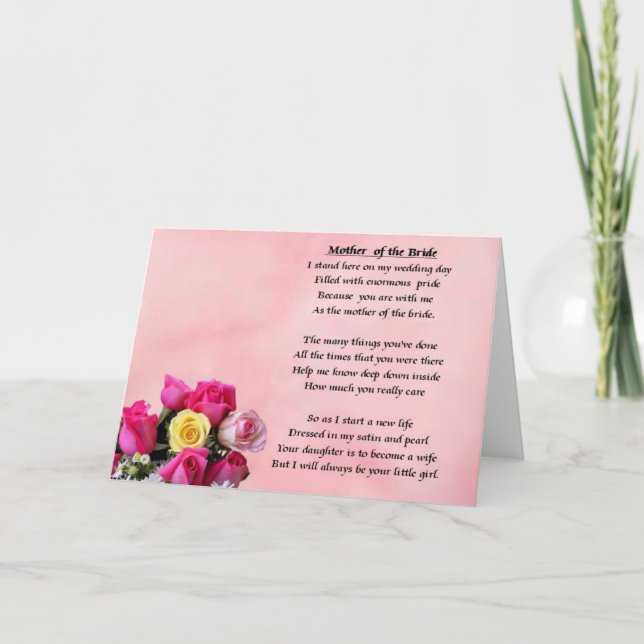 Mother of the Bride - Roses Card (Front)