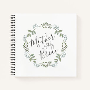 Mother of the Bride Sage Wreath Wedding Guestbook Notebook