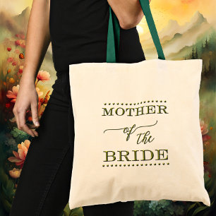 Mother of the Bride Script Green Tote Bag