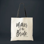 Mother of the Bride | Script Style Custom Wedding Tote Bag<br><div class="desc">Make the mother of the bride feel extra appreciated with this special custom name canvas style tote bag.

It features the words "Mother of the bride" in an elegant script style text. Underneath this is a spot for her name or initials.</div>