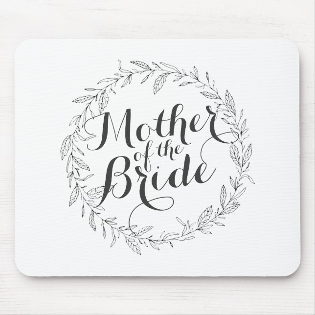 Mother of the Bride Simple Floral Wedding Mousepad (Front)