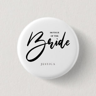 Mother of the Bride Tribe, Team Black Typography 3 Cm Round Badge