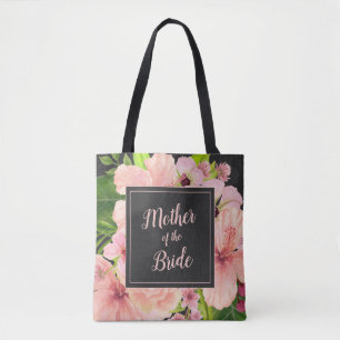 Mother Of The Bride Tropical Pink & Peach Floral Tote Bag