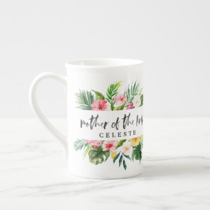 Mother of the bride watercolor floral bone china mug