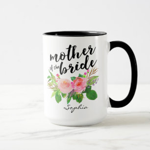 Mother of the Bride Watercolor Floral Personalised Mug