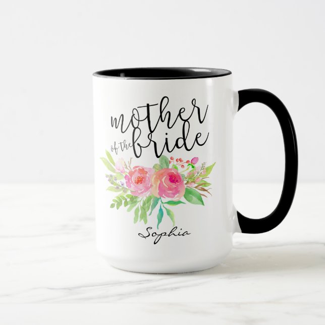 Mother of the Bride|Watercolor Floral Personalised Mug (Right)