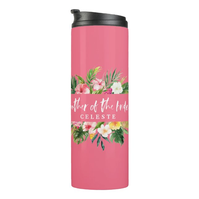 Mother of the bride watercolor floral thermal tumbler (Rotated Right)