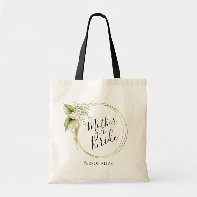 Mother of the Bride - Watercolor Floral  Tote Bag (Front)