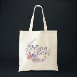 Mother of the Bride Watercolor Peonies WREATH Tote Bag<br><div class="desc">Girly romantic watercolor peonies for your flower girl in watercolor pink,  lilac,  violet and green tones.  
Give to mum  as a gift!</div>
