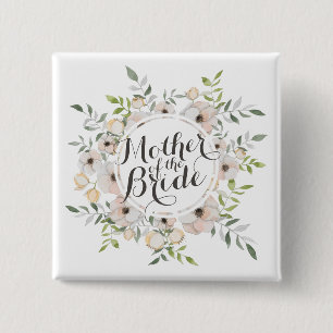 Mother of the Bride Watercolor Pin Button