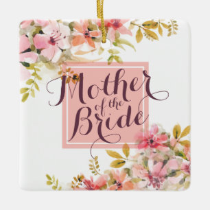 Mother of the Bride Watercolor Wedding Ornament