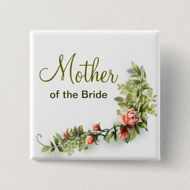 mother of the bride wedding button (Front)