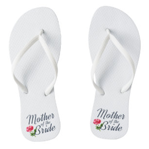 Mother of the Bride Wedding Calligraphy Flip Flops