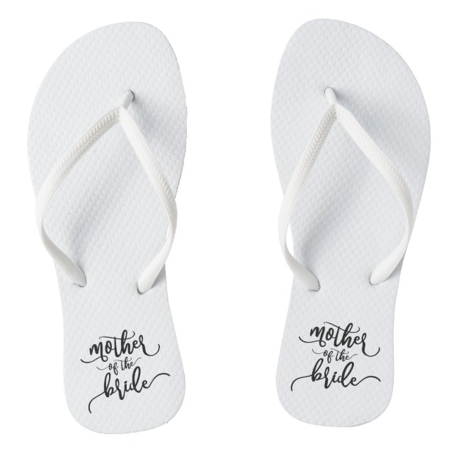 Mother of the Bride Wedding Calligraphy Flip Flops (Footbed)