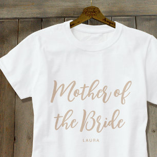 Mother of the Bride Wedding Custom Beige White T-Shirt