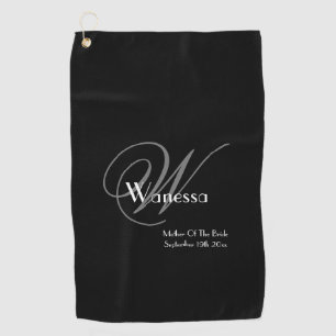 Mother Of The Bride Wedding Gift Elegant Monogram  Golf Towel