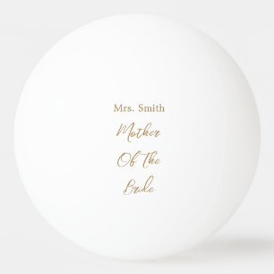 Mother Of The Bride Wedding Gift Favour Gold White Ping Pong Ball
