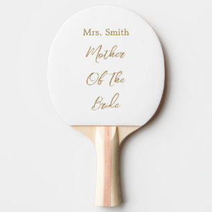 Mother Of The Bride Wedding Gift Favour Gold White Ping Pong Paddle