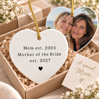 Mother of the Bride Wedding Keepsake Photo Modern Ceramic Tree Decoration