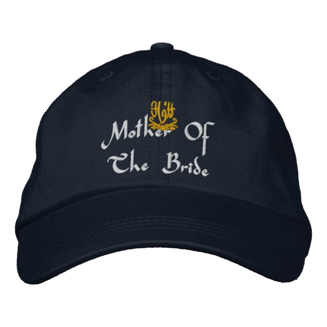 Mother Of The Bride Wedding Navy Embroidered Hat (Front)