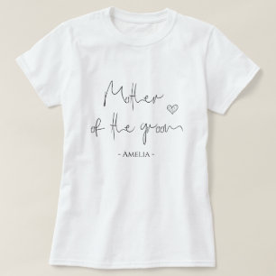 Mother of the Bride   wedding party and Heart  T-Shirt