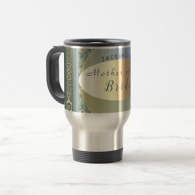 "Mother of the Bride" Wedding Party Travel Mug (Front Left)