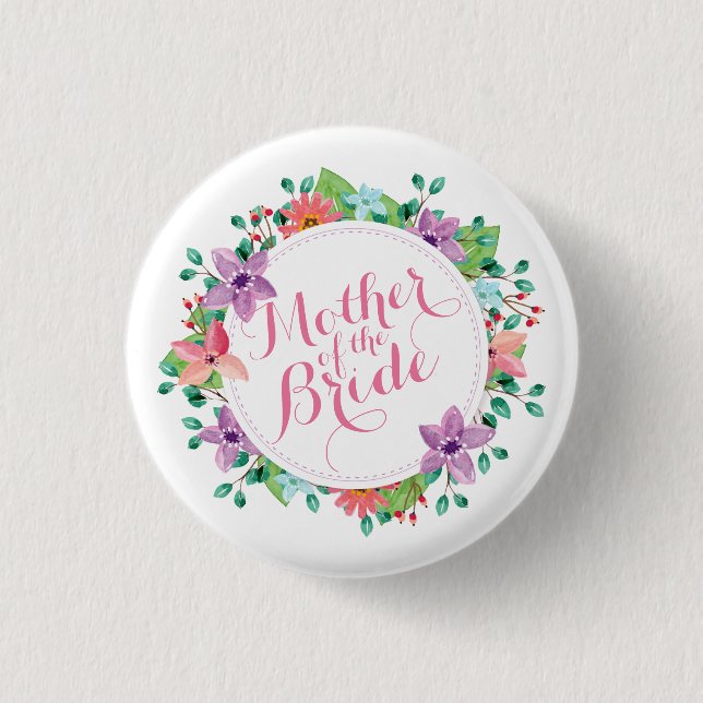 Mother of the Bride Wedding | Pin Button (Front)