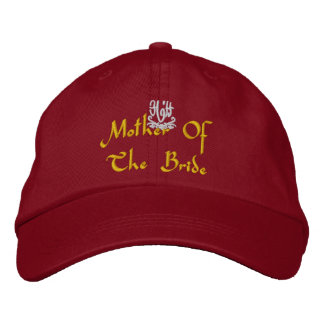 Mother Of The Bride Wedding Red Embroidered Hat