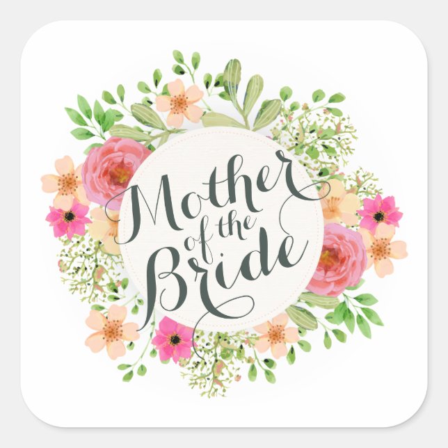 Mother of the Bride Wedding Sticker Seal (Front)