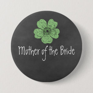 Mother of the Bride Wild Green Roses Chalkboard 7.5 Cm Round Badge