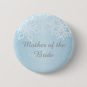 Mother of the Bride Winter Snowflakes 6 Cm Round Badge