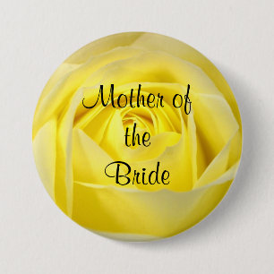 Mother of the Bride, Yellow Rose 7.5 Cm Round Badge