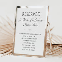 Mother of the Graduate Graduation Memorial Seat
