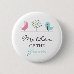 Mother of the Groom Birds Wedding Button