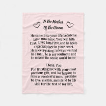 Mother Of The Groom Blanket Wedding Keepsake Gift