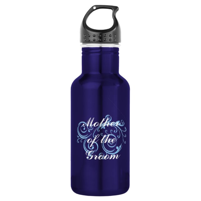 Mother of the Groom, Blue Scroll 532 Ml Water Bottle (Front)