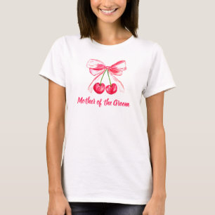 Mother of the Groom Coquette Pink Bow Wedding T-Shirt